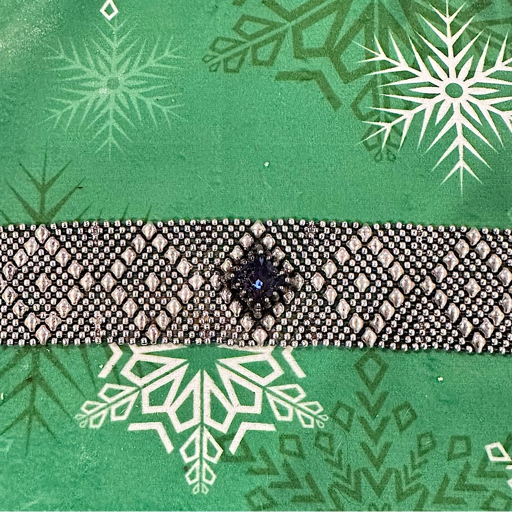 Sergio Gutierrez Amethyst Liquid Metal choker/ necklace.